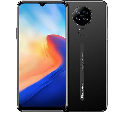 Blackview A80 Android 10 Téléphone Portable 4G, Écran 6,21’’ HD +, Quatre Caméras Arrière, 2 Go+16 Go, Batterie 4200 mAh, 8,8 mm Design Élégant et Mince, Dual SIM Smartphone Déverrouillé, GPS Noir