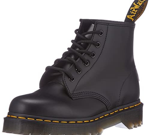 Dr. Martens 6 Eye Boot, Rangers Mixte, Black Smooth, 39 EU