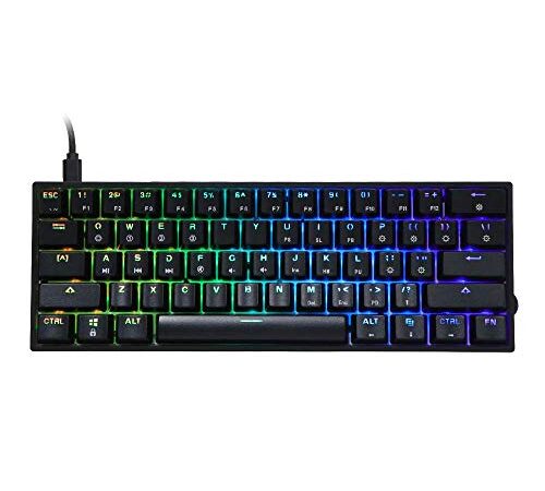 EPOMAKER SKYLOONG SK61 Clavier Mecanique 60% avec Rétroéclairage RGB, 61 Touches Remplaçables à Chaud, ABS Keycaps, Antipoussière, Programmable, QWERTY