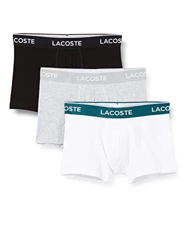 Lacoste Boxer - 5H3389 - Homme, Lot de 3, Noir (Noir/Blanc-Argent Chine), M