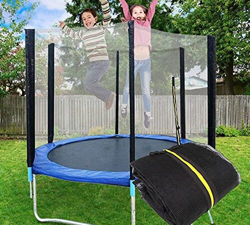 WUDAXIAN Trampoline extérieur pour Enfants et Adultes Trampoline récréatif Enceinte de sécurité Enceinte de Filet Filet d'entourage Maille Respirante,8ft Diameter 2.44m