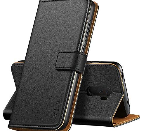 Hianjoo Anjoo Coque Compatible pour Xiaomi Pocophone F1, Housse en Cuir avec Magnetique Premium Flip Case Portefeuille Etui Compatible pour Xiaomi Pocophone F1, Noir