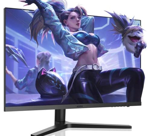 KOORUI Ecran PC Gaming 27 Pouces 165hz, Moniteur PC Dalle IPS, Résolution Full HD (1920 x 1080), 1MS, Display Port 1.2 & 1x HDMI1.4 & Type-c(15W), FreeSync,Noir