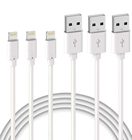 Lot de 3 Câble de Chargeur iPhone 2M【MFI Certifié】 Quntis Fil Lightning Charge Rapide pour iPhone 11 Pro XS Max XR X 8 7 6s 6 Plus 5 Se iPad, Cordon Blanc