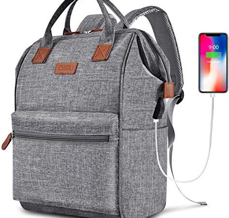 marcello Sac à Dos Ordinateur Portable, Imperméable Sac à Dos PC Portable avec Port de Chargement USB & Sac Antivol, Elegant Cartable Sac a Dos pour Voyage, Affaires, Collège (15,6 Pouces, Gris)