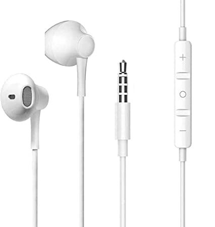 NEYTECH Écouteur,Ecouteurs avec Microphone et télécommande Compatible avec iPhone 6/6s/6Plus/SE/iPad/Samsung/Huawei/Xiaomi, Tablettes, Smartphones Android Jack 3,5 mm Blanc