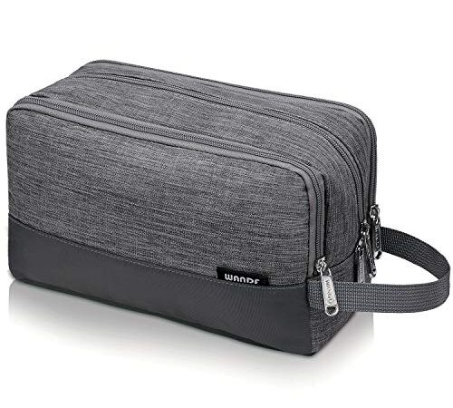 WANDF Trousse de Toilette pour Homme Sac à Dos pour Femme Trousse de Toilette pour Homme et Femme en qualité supérieure (A - Denim Grey)