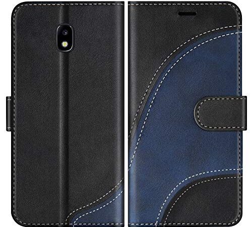 BoxTii Coque pour Galaxy J3 2017, Portefeuille Etui en Cuir PU, Magnétique Protection Housse Coque pour Samsung Galaxy J3 2017, Noir