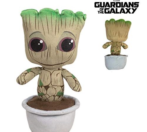 MRVL Les Gardiens de la Galaxie - Peluche Bébé Groot dans Un Pot de Fleurs 10'23"/26cm Qualité Super Soft