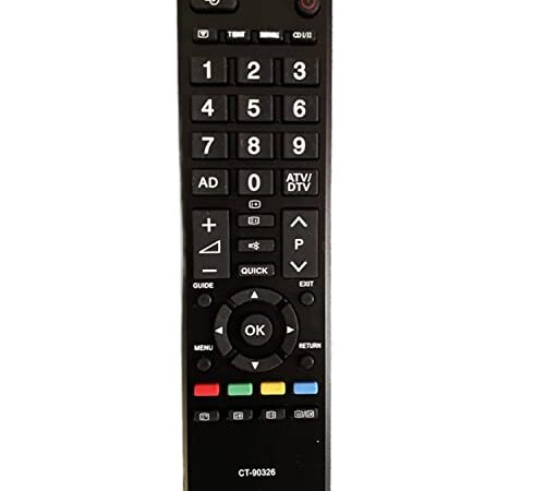 Remplacement Nouvelle Telecommande Toshiba CT-90326 Compatible avec Toshiba 40LV675 40LV675D 40LV703G1 40LV733F 40LV733N 40LV833F 40LV833G 42HL833F 42HL833G 26EL933G 39L2337DB 40HL933G