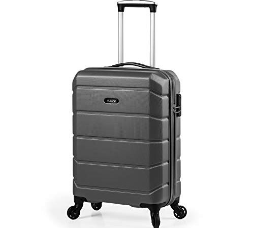 Valise de Cabine 55x40x20 Taille Ryanair/Petite Valise Voyage Rigide ABS Bagages légers avec 4 Roues pivotantes Sulema (Moutarde) (Gris)