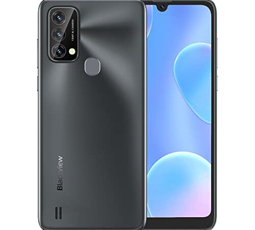 Blackview A50 4G Téléphone Débloqué, 3Go 64Go (Extensible 1To), 13MP+5MP, 6,09'' HD+ Ecran, 3 Emplacements pour Cartes, Batterie 4280mAh, Smartphone Double SIM Android 11, Empreinte Digitale Noir