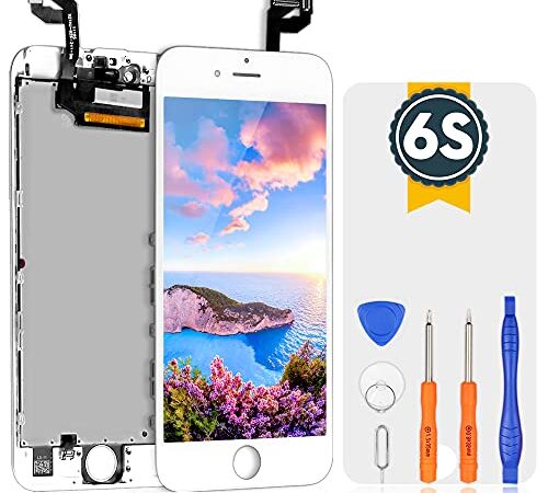 bokman Écran Tactile LCD pour iPhone 6s Blanc, Vitre Tactile avec Kit de Réparation