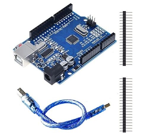 ElectroWorldFR UNO R3 Carte Controller Board ATmega328P et CH340 Microcontrôleur avec câble USB Compatible Arduino