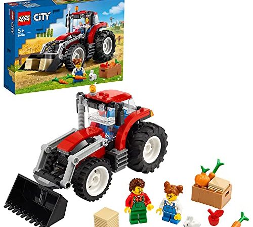 LEGO 60287 City Le Tracteur, Jouet de Construction, Animaux de la Ferme, Figurine de Lapin, Minifigurine Fermier, Idée Cadeau Enfants 5 Ans et Plus