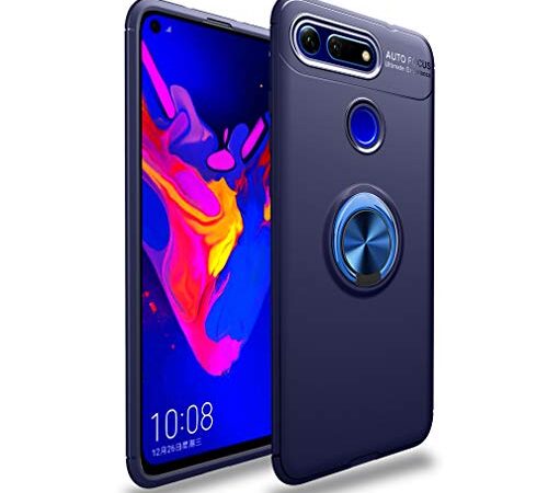 MHHQ Huawei Honor View 20 Coque, Ultra Mince TPU Léger et Souple Protection Antichoc Boucle Magnétique Stealth Compatible avec Support de Voiture pour Huawei Honor View 20 -Bleue