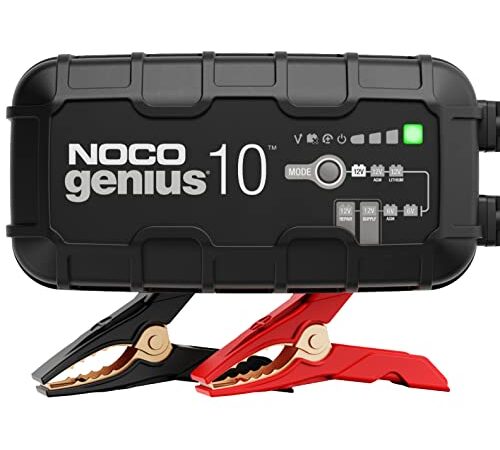 NOCO GENIUS10EU, Chargeur de Batterie de Voiture 10A, Chargeur de Batterie 6V et 12V, Mainteneur de Batterie, Chargeur d'entretien et Désulfateur pour Batteries Auto, Moto, Quad, AGM, Gel et Lithium