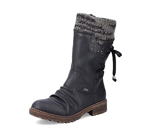 Rieker femme Bottines Z4773, dame Bottines,hydrofuge,riekerTEX,bottes d'hiver,demi-bottes,bottines,fourrés,noir (schwarz / 01),40 EU / 6.5 UK