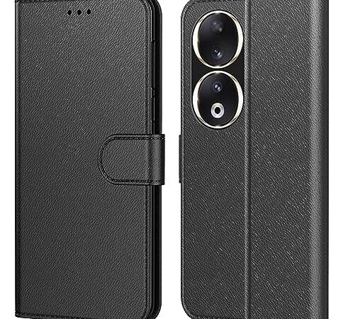 Tenphone Coque pour Honor 90, Coque Honor 90 5G,Etui Protection Housse Premium en Cuir PU, [Emplacements Cartes], Pochette Flip Case Compatible avec Honor 90 Book (Noir)