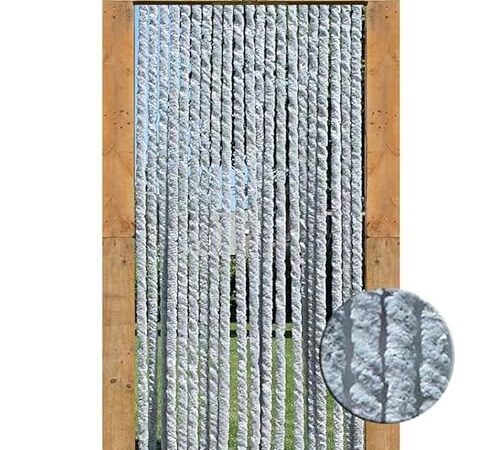 Trente Rideaux de Porte Chenille, Gris, Plusieurs Tailles, 90 x 220 cm