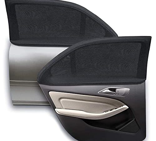 WIN.MAX Pare-Soleil Voiture Bébé,2 Pièces Chaussette Voiture Soleil par Bloquer Les Rayons UV par Protege Soleil Voiture Arrière Enfants et Animaux (Noir) (XL)