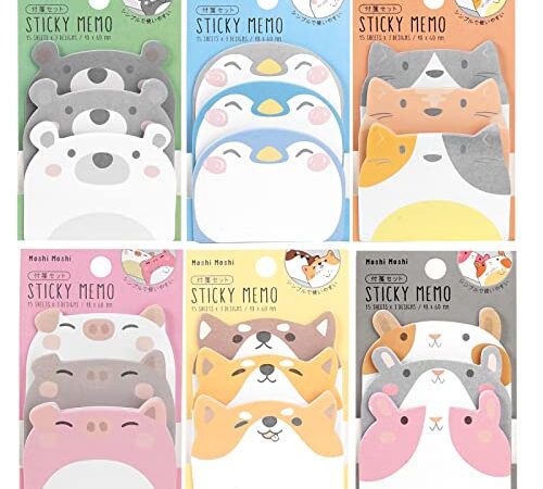 270 Pièce Mignon Ensemble de Sticky Notes Autocollantes, Drôles Kawaii Sticky Notes Fantaisie Stationnaires pour L'école, le Bureau