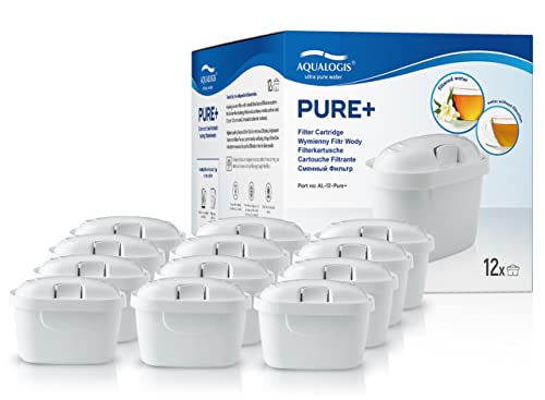 Aqualogis Pure+ Cartouche Compatible avec Brita Maxtra+ Maxtra Filtrante (12)