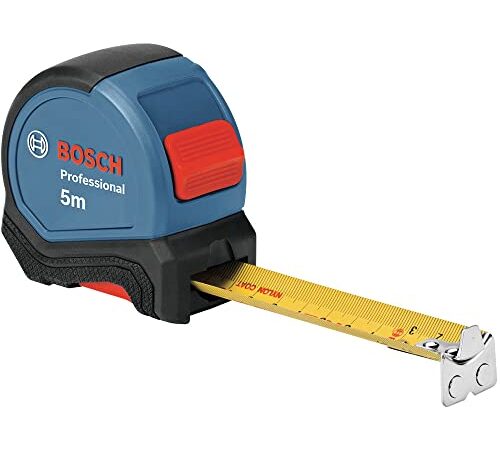 Bosch Professional mètre pliant de 5 m (actionnable d’une seule main, clip de ceinture, crochet aimanté, 2 touches d’arrêt, ruban en acier de 27 mm à revêtement nylon) - Édition Amazon Exclusive