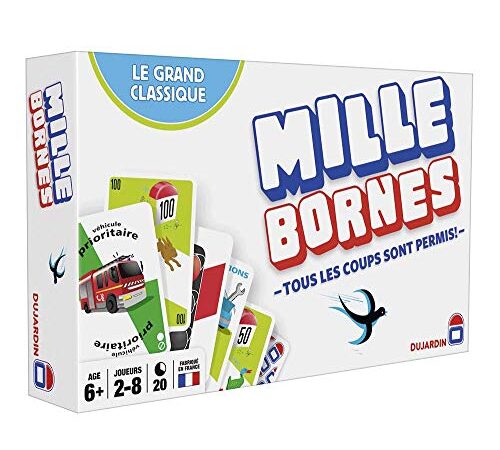 Dujardin - Mille Bornes Le Grand Classique - Jeu de Société d'Ambiance - Course de 1000 kilomètres - Se Joue en Famille ou entre Amis - A Partir de 6 Ans - De 2 à 8 Joueurs