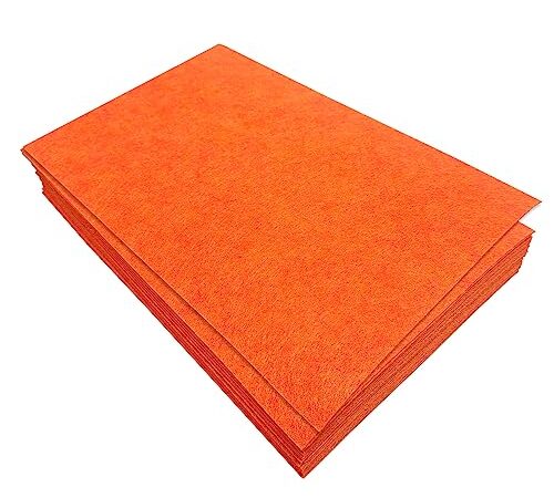 Feutrine pour L'artisanat, 32 Pièces Tissu de Feutre, 17,78×28,7cm Feuilles de Feutre Rigide, Feutrine pour La Couture Broderie et Décorations de Fêtes (Orange)