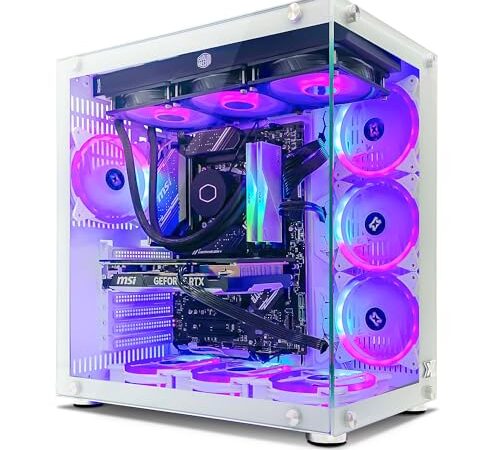 INFOMAX | PC Gamer, Ordinateur de Bureau, PC Gaming - Processeur Intel Core i5-12400F • NVIDIA RTX 4060 8 GO • RAM 16 GO RGB • SSD 1 to • WiFi • BOÎTIER ARGB 9 VENTILOS • Watercooling • FREEOS