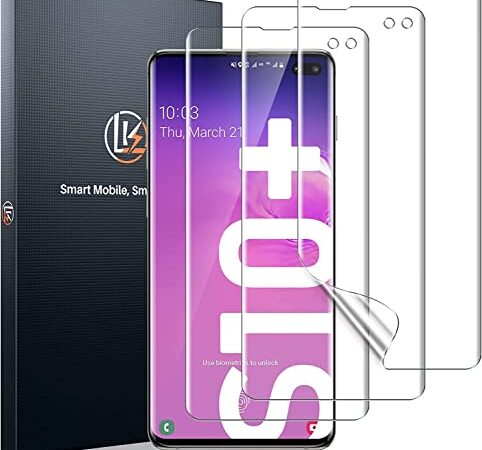 LK Lot de 3 Protection écran Compatible avec Samsung Galaxy S10 Plus / S10+ (6.4 Pouces),Film Protection Flesible en TPU pour Écran Incurvé Anti-Rayures et Sans Bulles d'Air (HD)