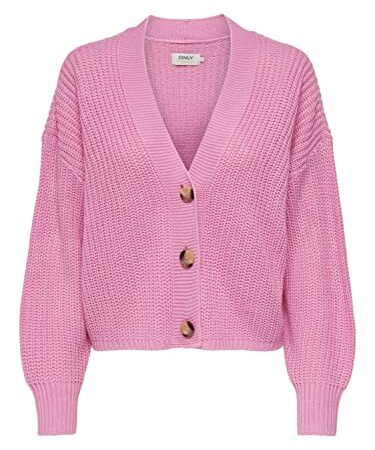 ONLY ONLCAROL Nice L/S Cardigan KNT Noos, Rose Begonia, S Femme