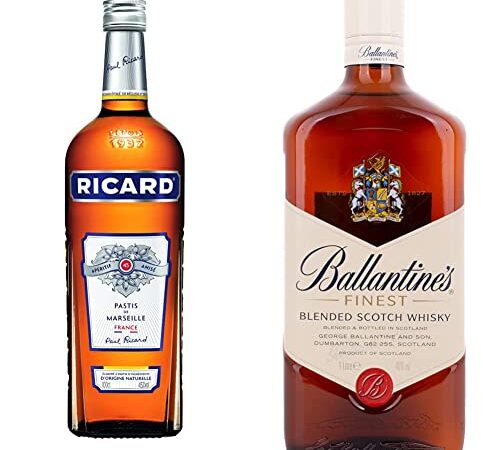 RICARD Pastis de Marseille 100cl 45% & Ballantines Finest Blended Scotch Whisky 1Litre