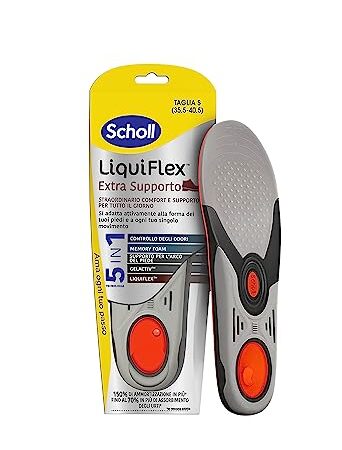 Scholl Liquiflex Extra Support, semelles réglables anti-odeurs en mousse à mémoire de forme avec technologie 5 en 1 pour chaussures de travail, bottes et chaussures de sécurité, taille L (41-46.5)