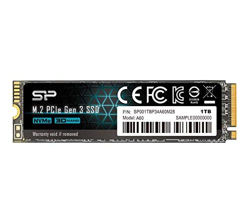 Silicon Power PCIe M.2 NVMe SSD 1TB Gen3x4 R/W up to 2, 200/1, 600MB/s Internal SSD