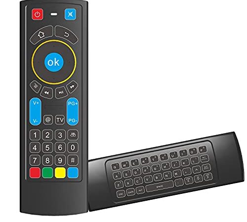 Télécommande Bluetooth GOWELL spécifique Compatible avec Amazon Fire TV et Fire TV Stick - Télécommande Air et Clavier QWERTY Air Mouse Apprentissage IR (Pas d'Alexa)