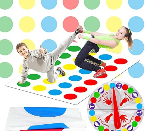 TYFYH Twister Jeux pour Enfants, Jeux d'anniversaire pour Enfants de 6 Ans, Tapis de Jeu Twisting,Tapis de Jeu d'Équilibre, Jeux de Famille, Jeux Amusants pour Enfants, Jeu d'Equipe